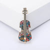 Shiny Violin Brooch Pin