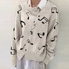 Music Note Casual Knitted Sweater