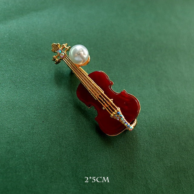 Elegant Guitar/Violin Brooch Pin