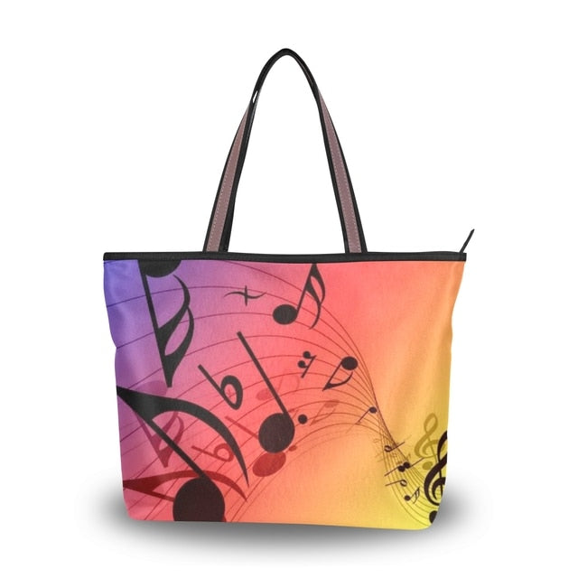 Music Note Piano Tote Bag