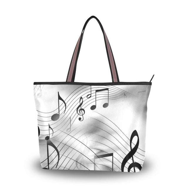 Music Note Piano Tote Bag