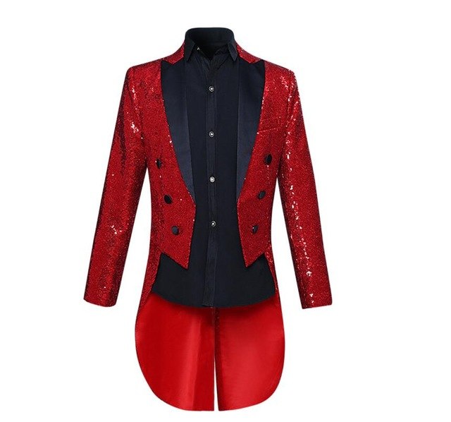 Sequined Tuxedo - Red / S - { shop_name }} - Review