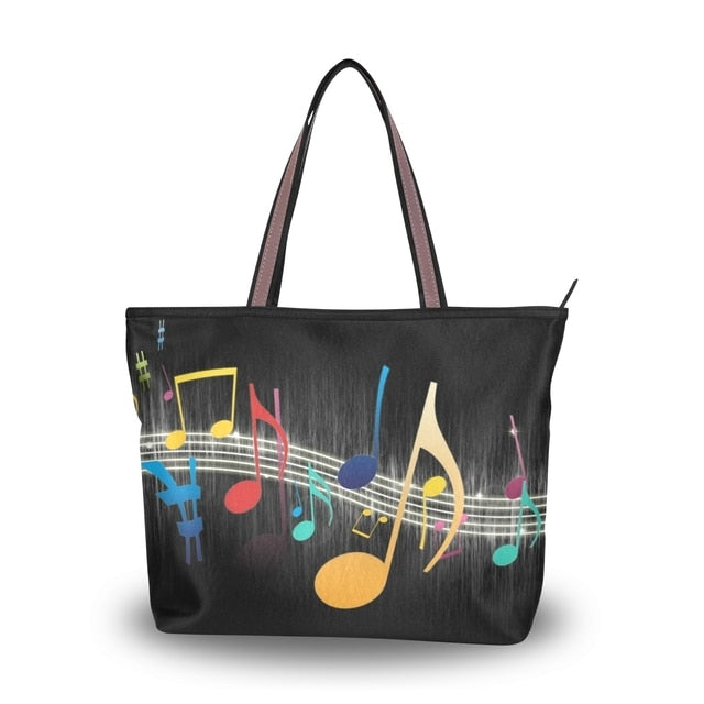 Music Note Piano Tote Bag