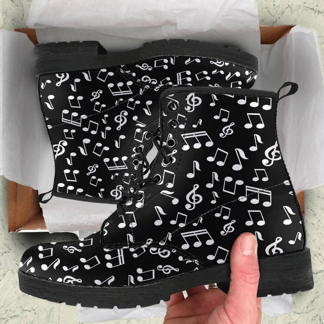 Music Notes Print Colorful Boots