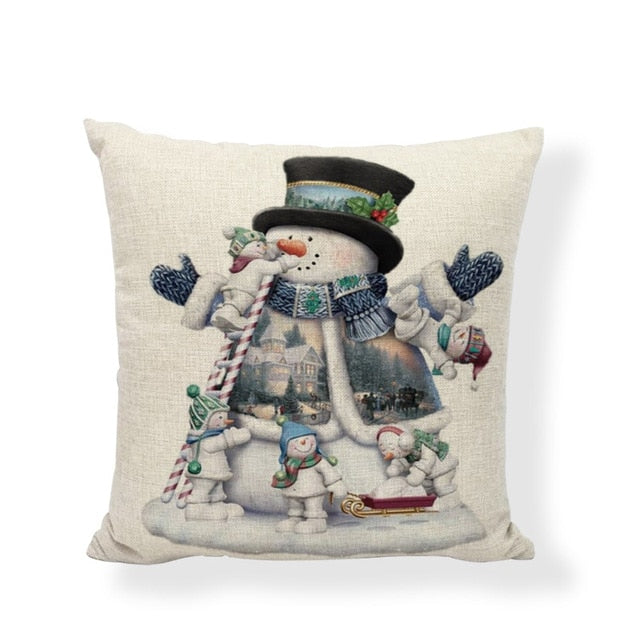 Music Snowman Christmas Pillowcase