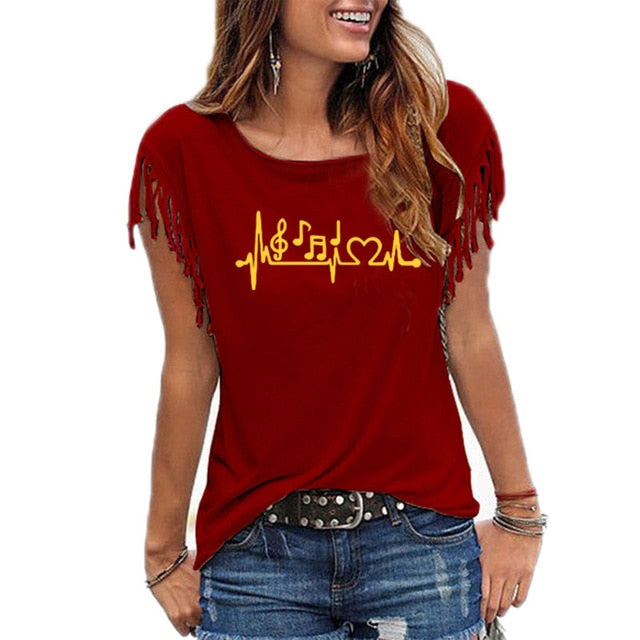 Tassel Music Heartbeat T-shirt