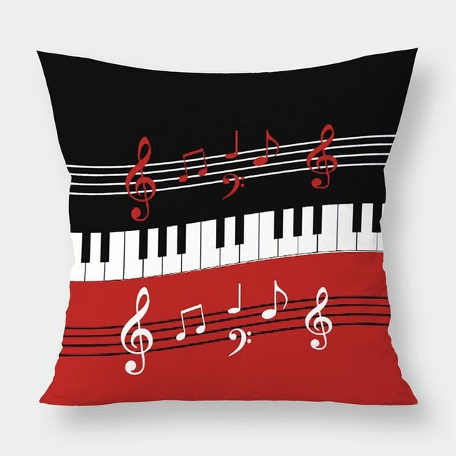 Music Notes & Instruments Pillowcase