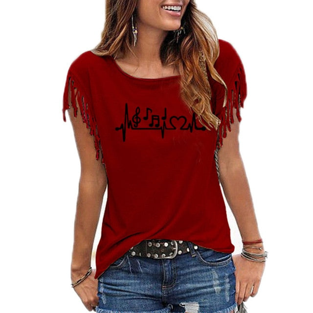 Tassel Music Heartbeat T-shirt