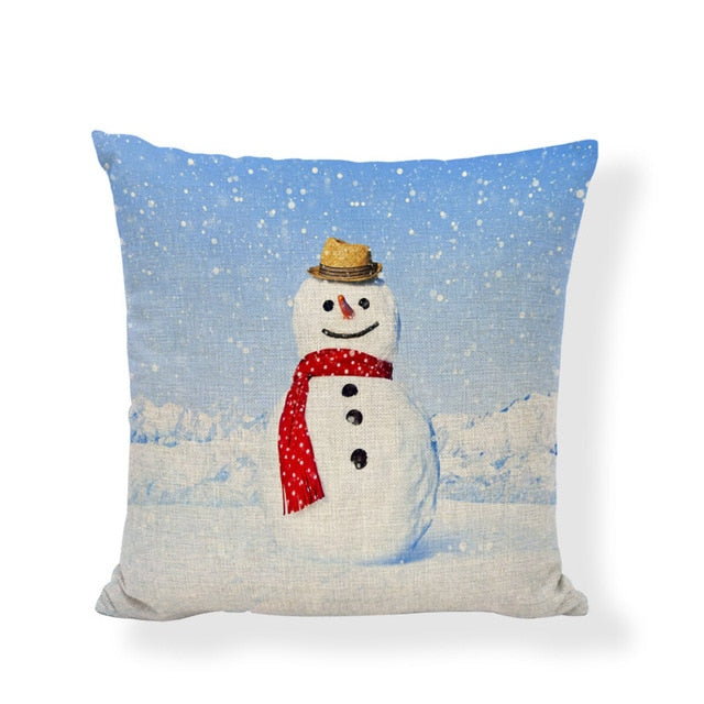 Music Snowman Christmas Pillowcase