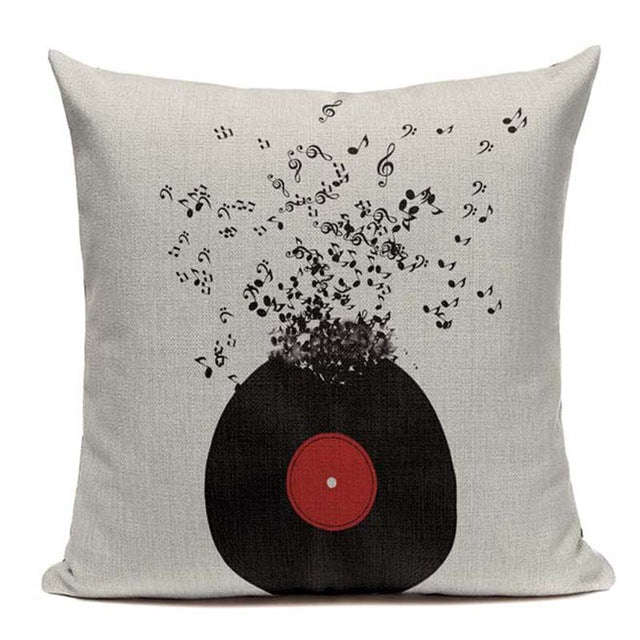 Music Series Note Printed Pillow Case