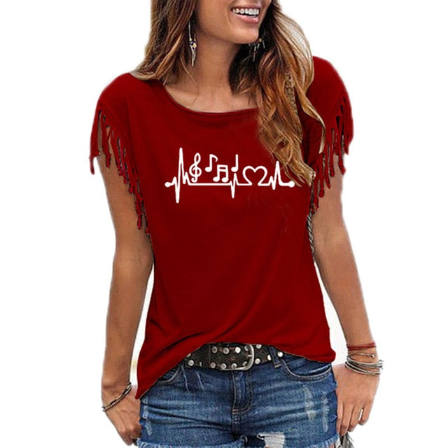 Tassel Music Heartbeat T-shirt