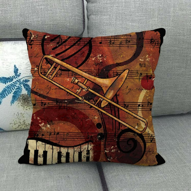Decorative Musical Instruments Pillowcase