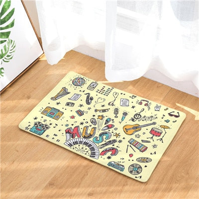Music Note Printed Doormats
