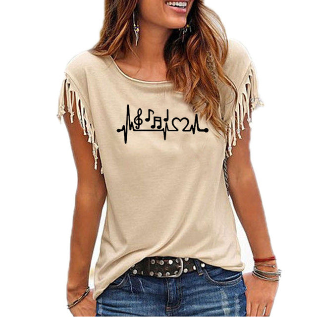 Tassel Music Heartbeat T-shirt