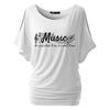 MUSIC Quote Cold Shoulder T-shirt