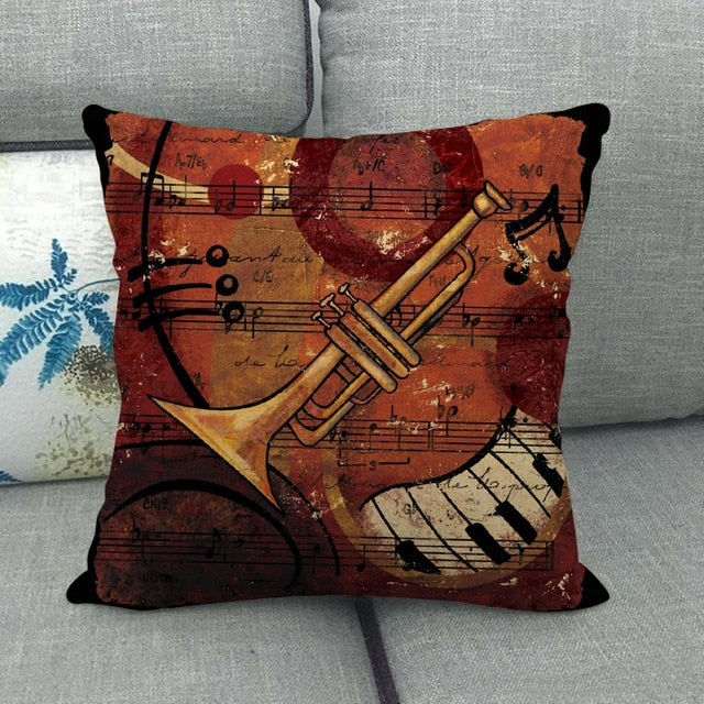 Decorative Musical Instruments Pillowcase