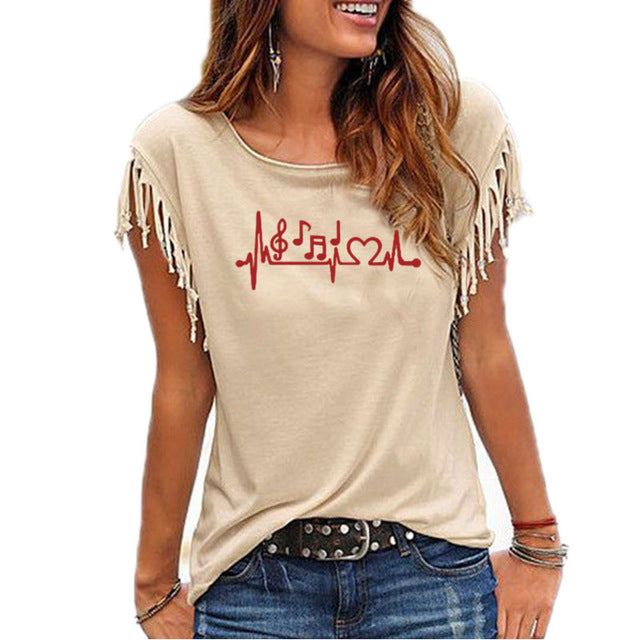 Tassel Music Heartbeat T-shirt