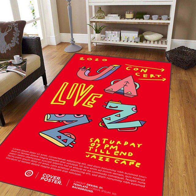 Graffiti Music Guitar Carpet