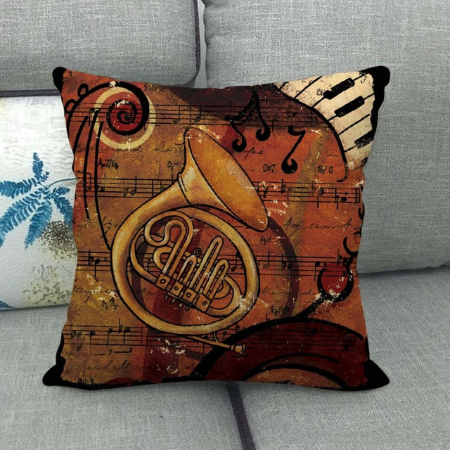 Decorative Musical Instruments Pillowcase