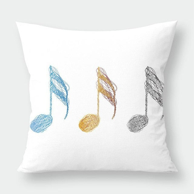Music Notes & Instruments Pillowcase