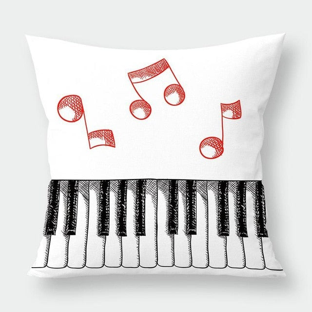Music Notes & Instruments Pillowcase