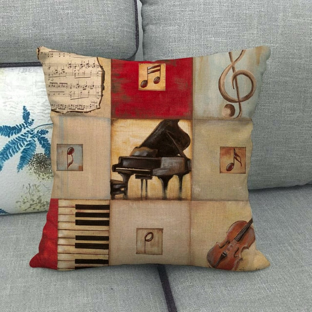 Decorative Musical Instruments Pillowcase