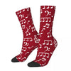 White Music Notes Red Socks