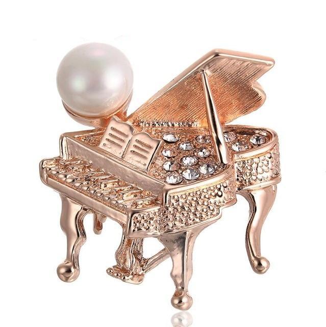 White Peal Piano Brooch