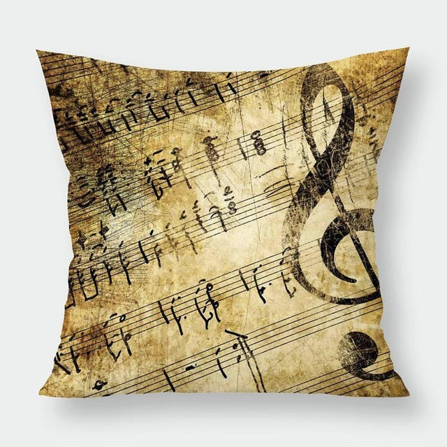 Music Notes & Instruments Pillowcase