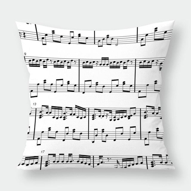 Music Notes & Instruments Pillowcase