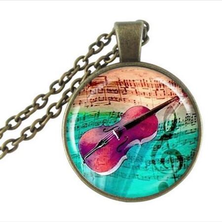 Violin Glass Necklace - Artistic Pod