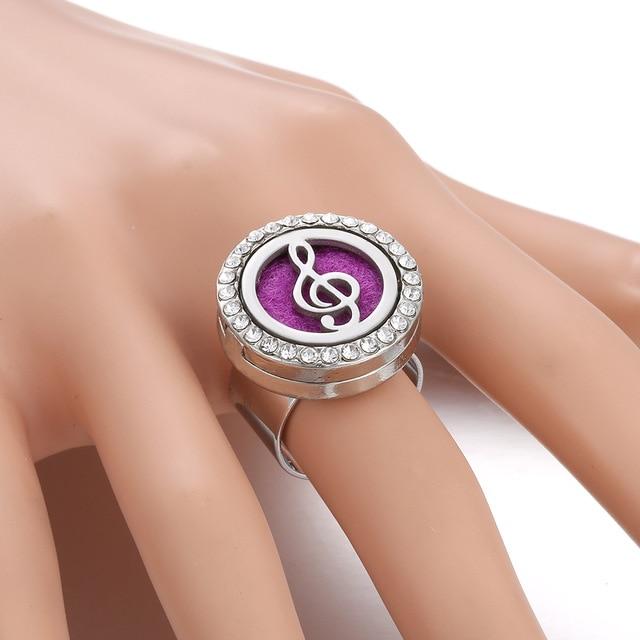 Musical Note Crystal Rings