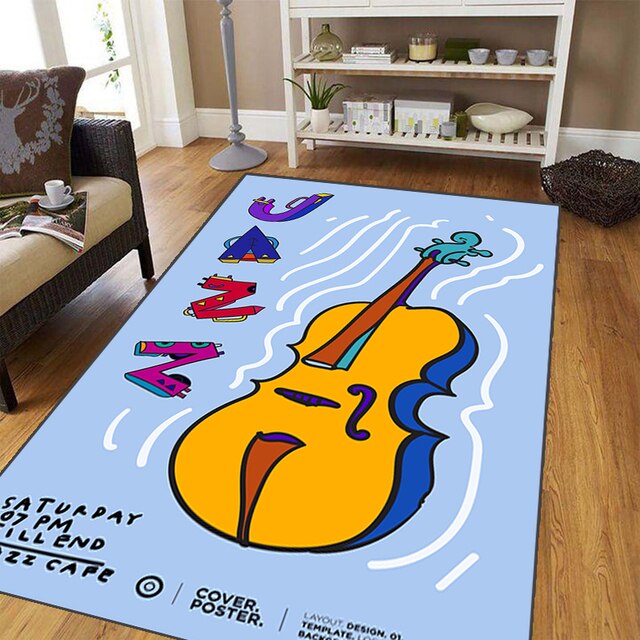 Graffiti Music Guitar Carpet