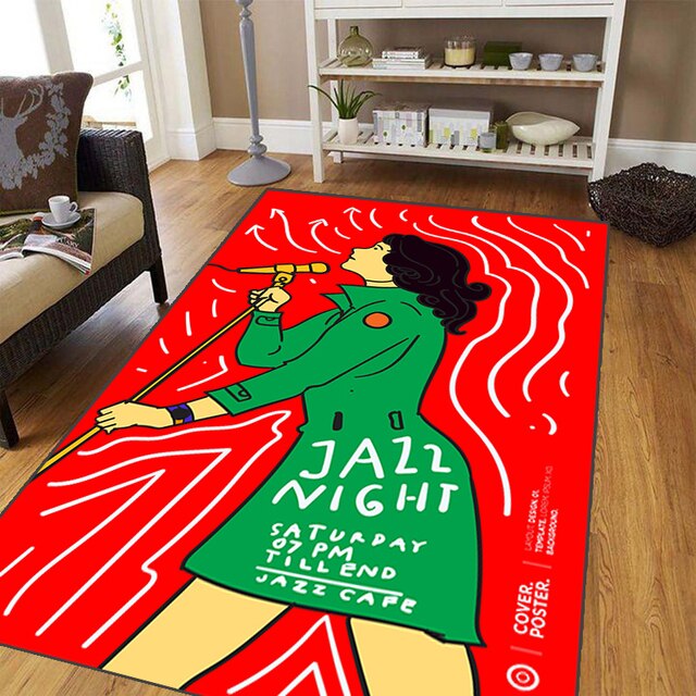 Graffiti Music Guitar Carpet