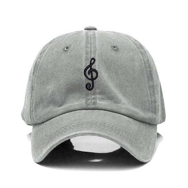 Vintage Washed Music Embroidery Cap