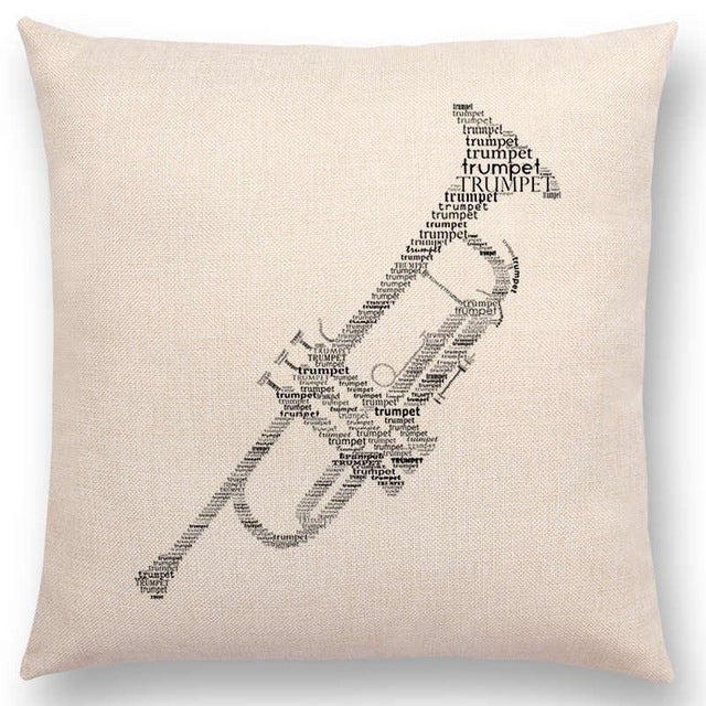 Musical Instrument Square Pillowcase