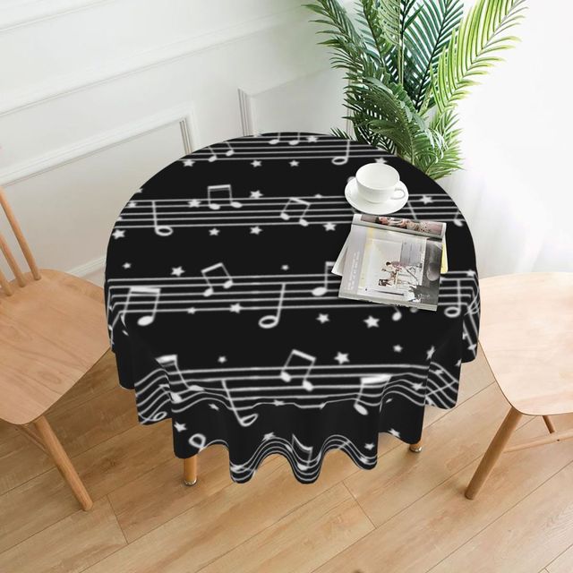 Blue Music Notes Tablecloth