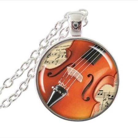 Violin Glass Necklace - Artistic Pod