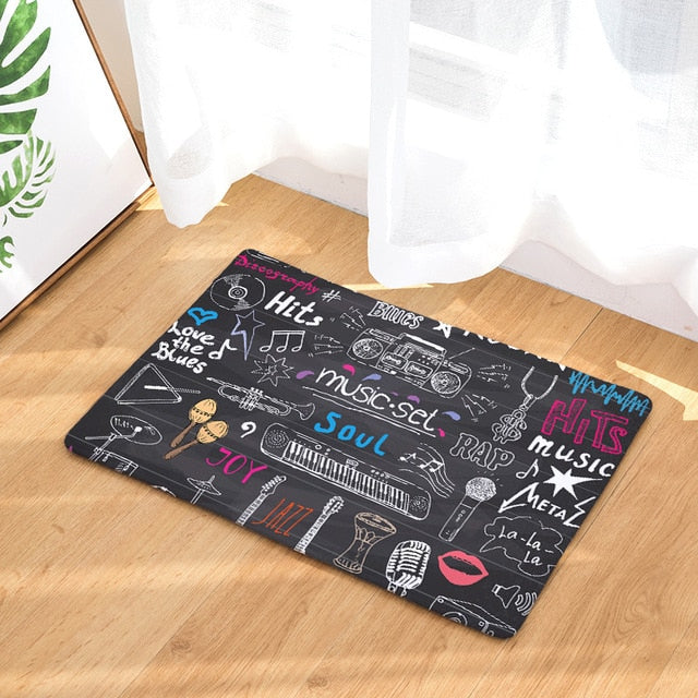 Vintage Music Notes Doormat