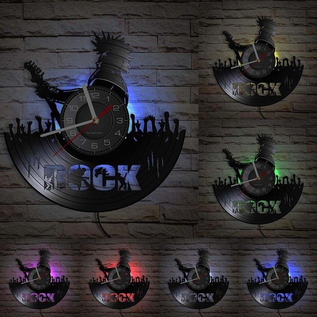 Guitar Vinyl Record Wall Clock