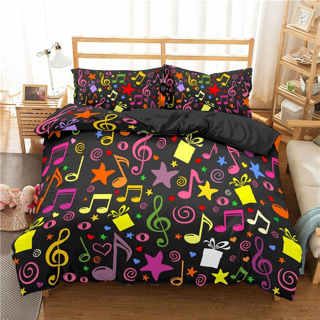 Music Theme 3D Printed Bedding Set Collection