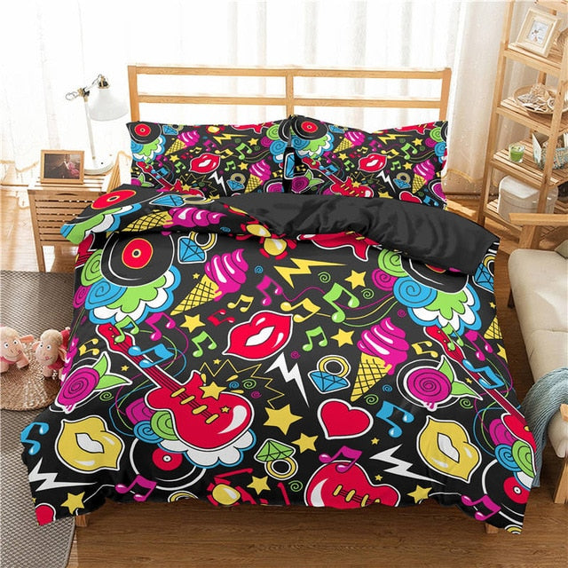 Music Theme 3D Printed Bedding Set Collection