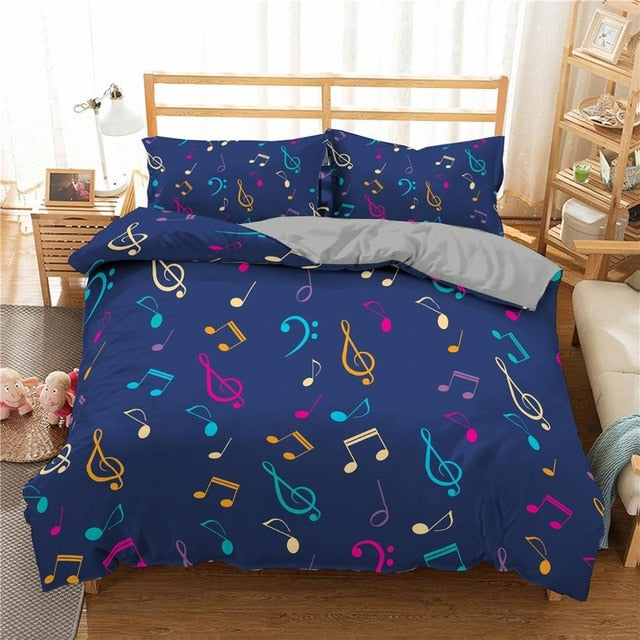 Music Pattern Blue Bedding Set Collection