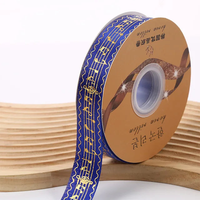 DIY Gold Metallic Music Satin Ribbons