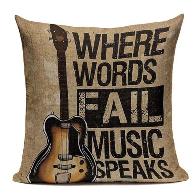 Music Series Note Printed Pillow Case