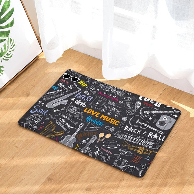 Vintage Music Notes Doormat