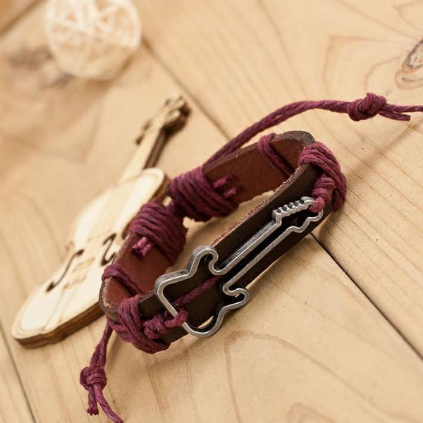 Antique Leather Hollow Guitar Bracelet - Artistic Pod