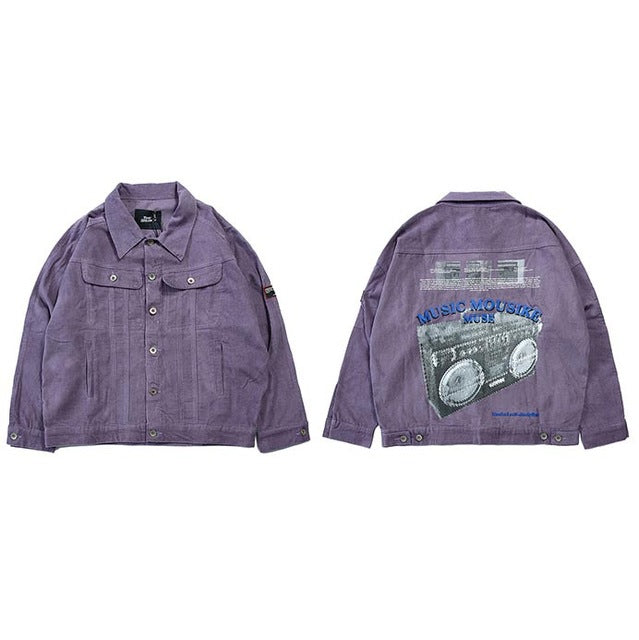 Vintage Music Radio Bomber Jacket