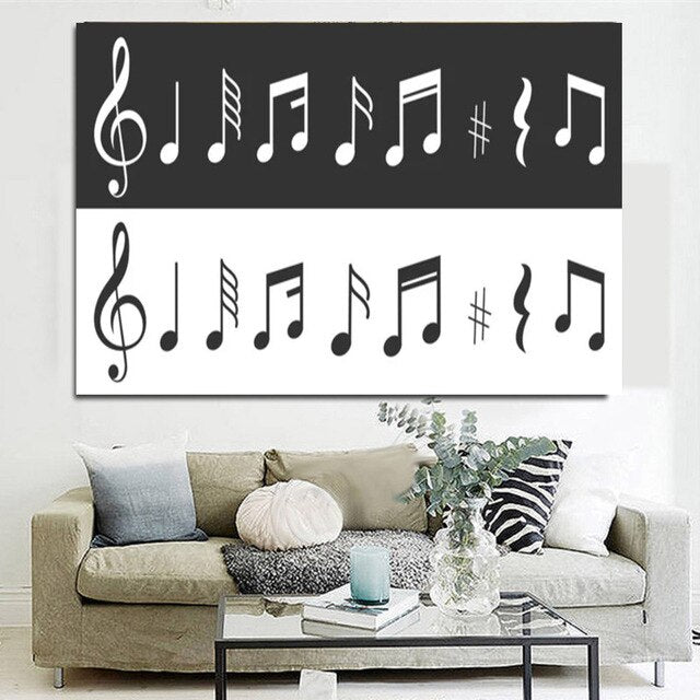 Piano Key Music Note Wall Art