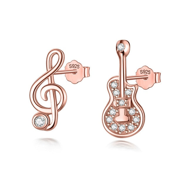 Guitar Music Note Stud Earrings